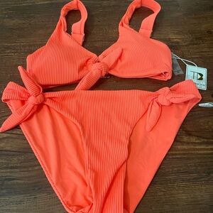 NWT TiniBikini Womens Bikini Swim Set Tangerine Orange Size XS Aerie Revolve
